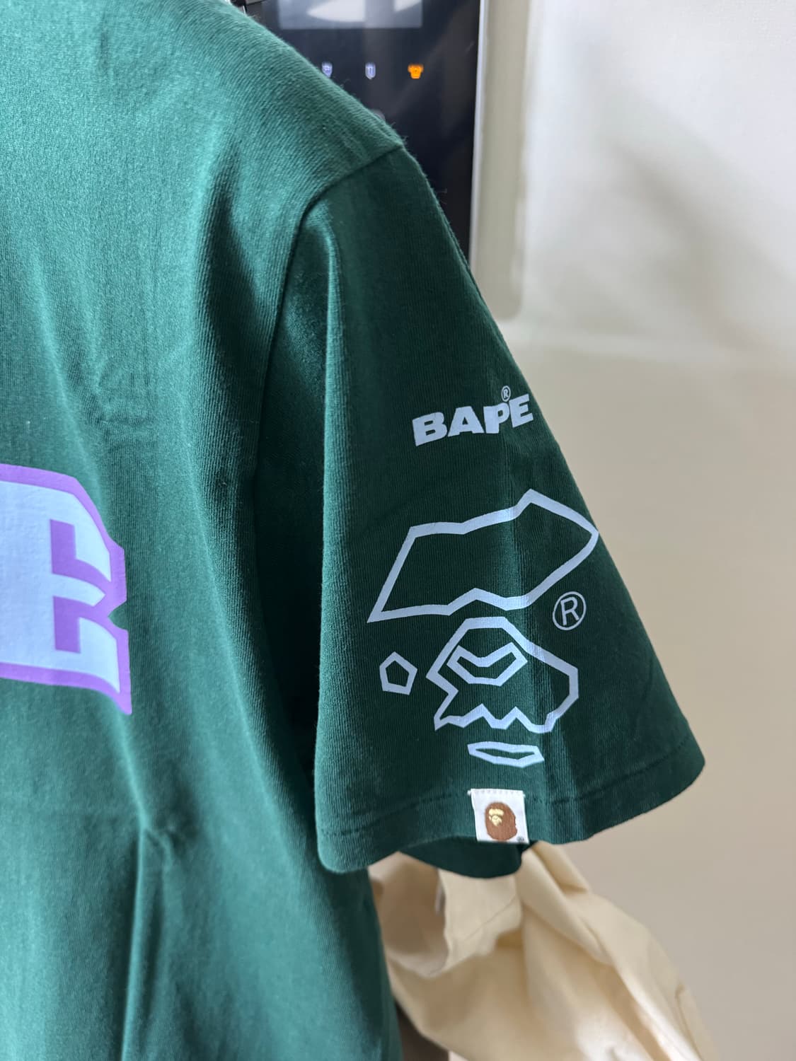 Bape 베이프 풋볼 반팔 티셔츠 그린XL 상품이미지2