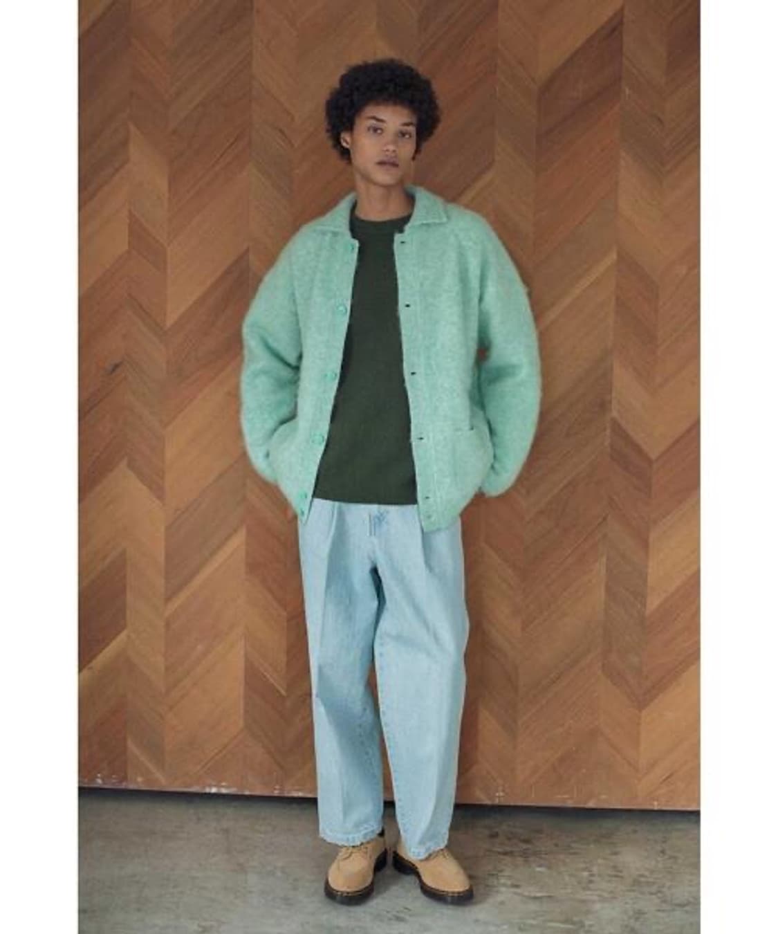 몽키타임 monkey time 모헤어 가디건 민트 L 상품이미지5