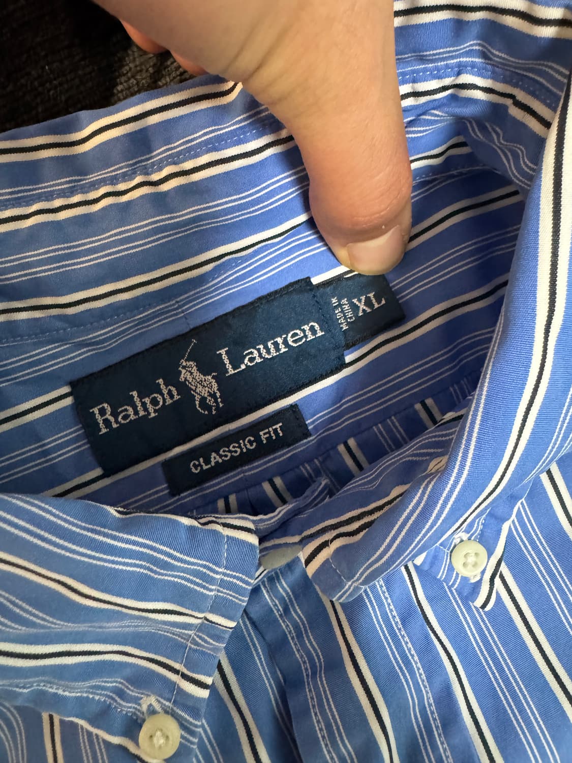 폴로 랄프 로렌 롱 슬리브 버튼 다운 셔츠 블루 화이트 스트라이프 상품이미지5