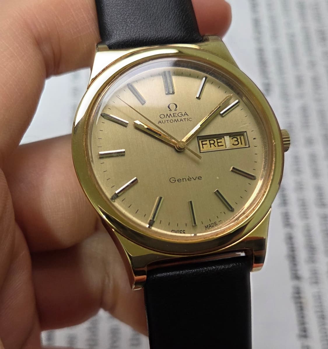 빈티지 오메가 제네브 올금장 오리지널 샴골판 데이데이트 오토매틱 상품이미지4