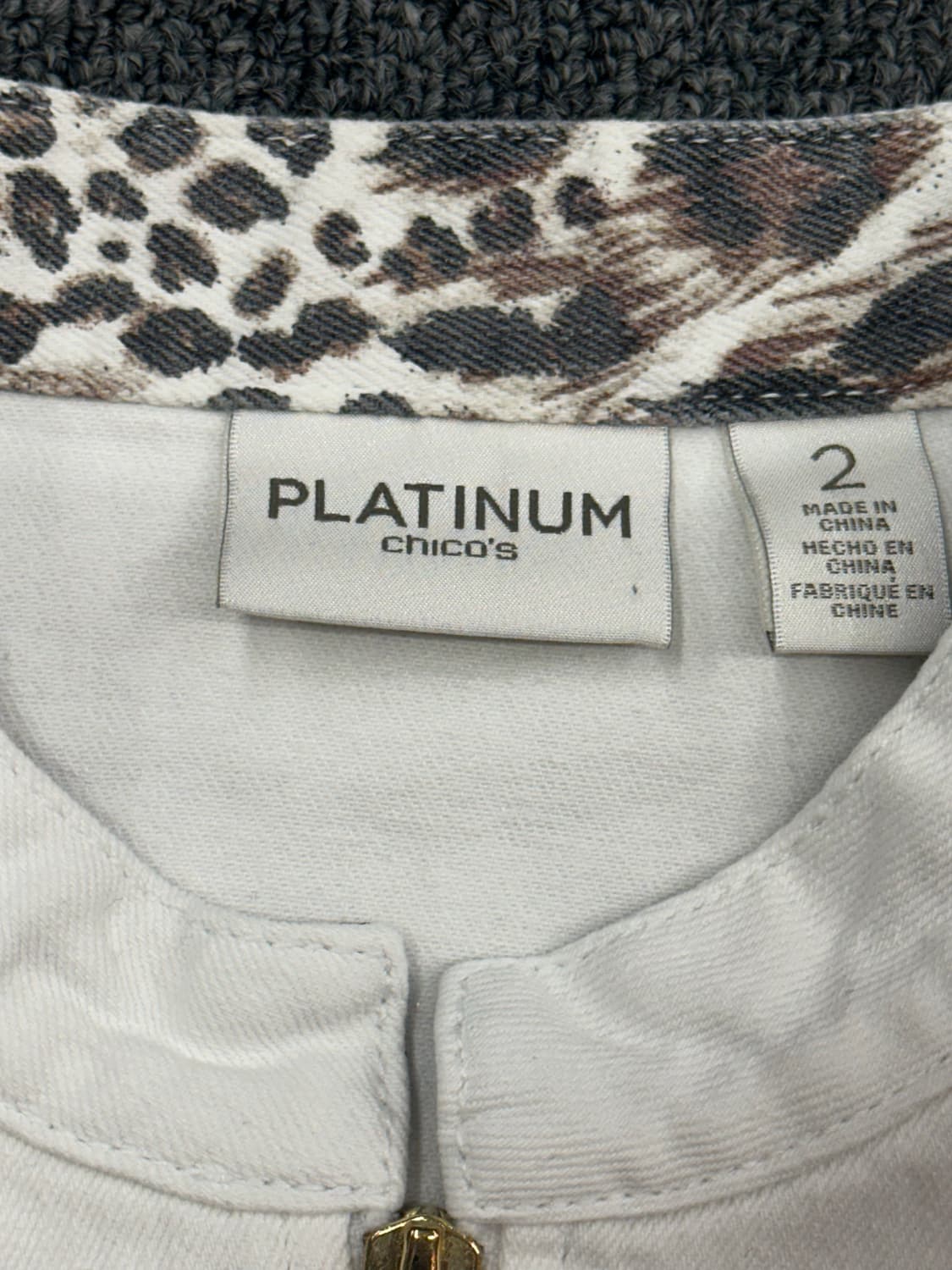 2)플래티넘 화이트 데님 레오파드 패턴 자켓 상품이미지5