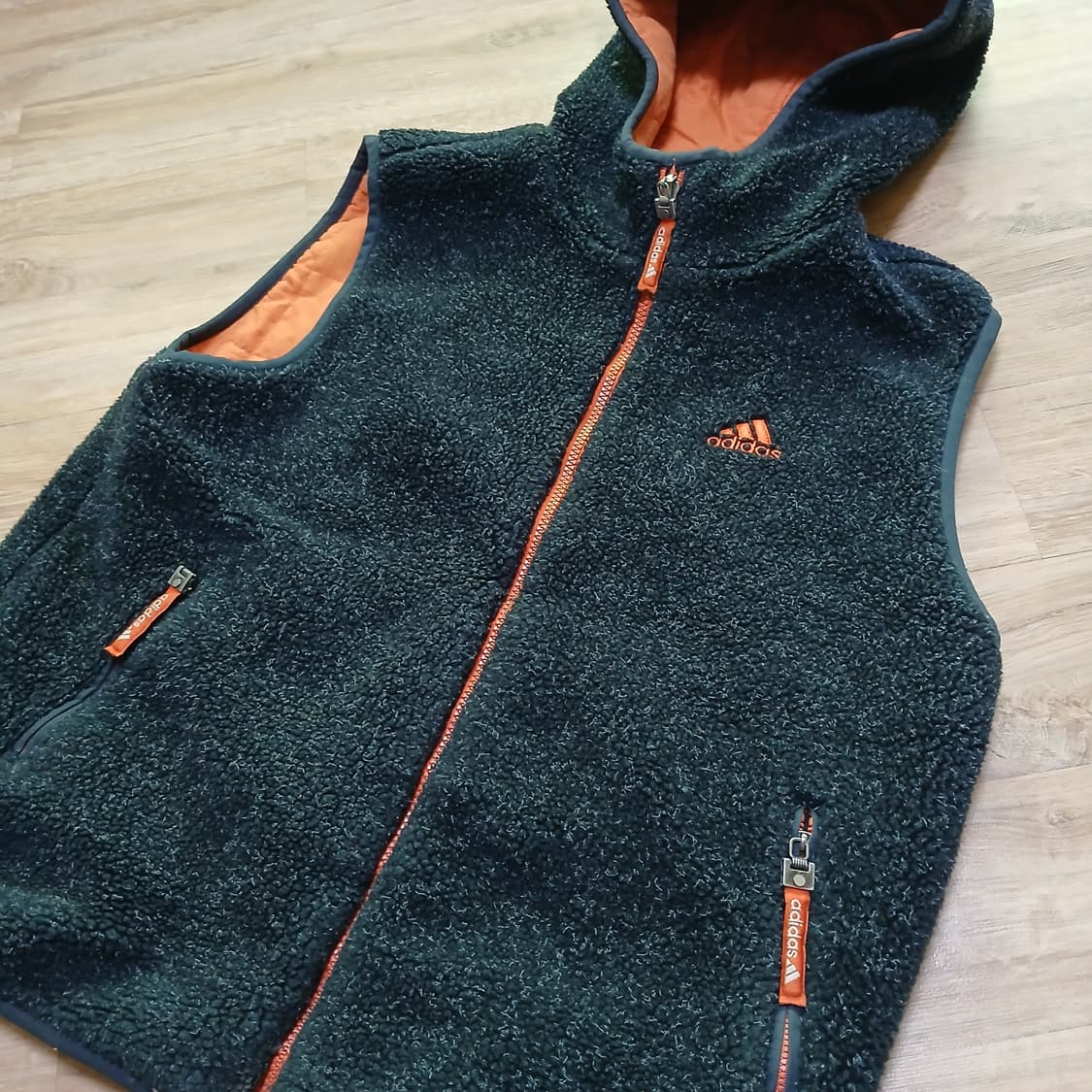 아디다스 올드스쿨 양면 블랙 후리스 빈티지 조끼 패딩 자켓 상품이미지2