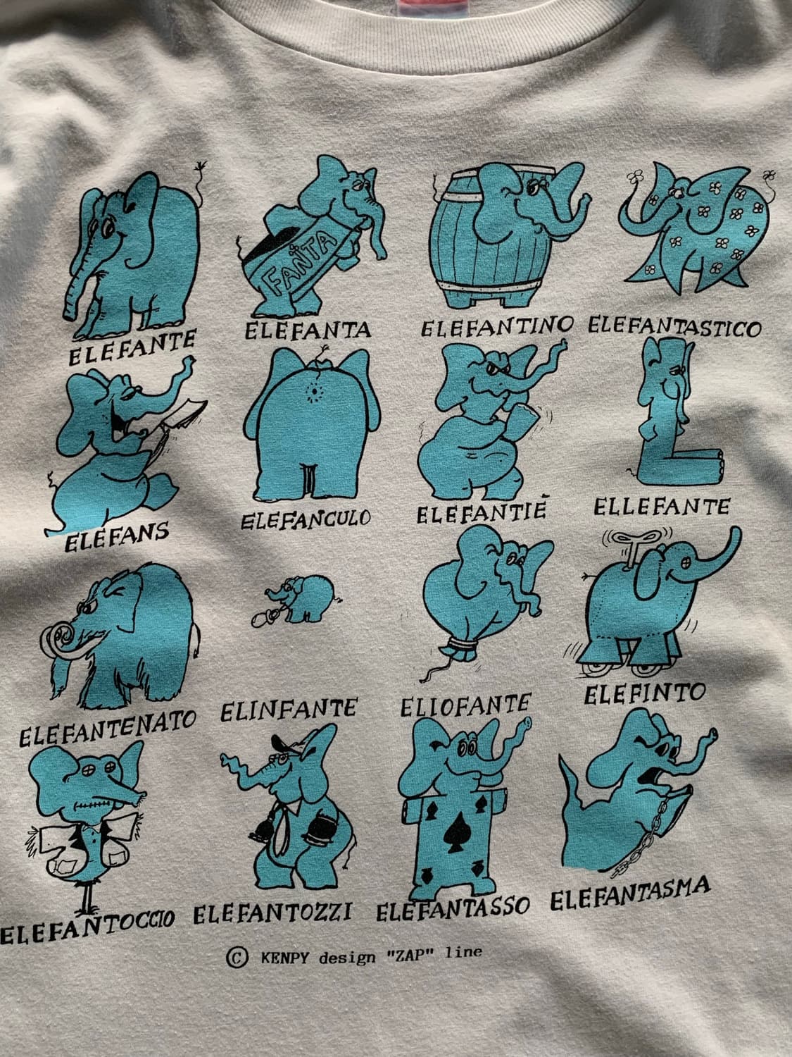 90s Elefante 프린팅 티셔츠 상품이미지2