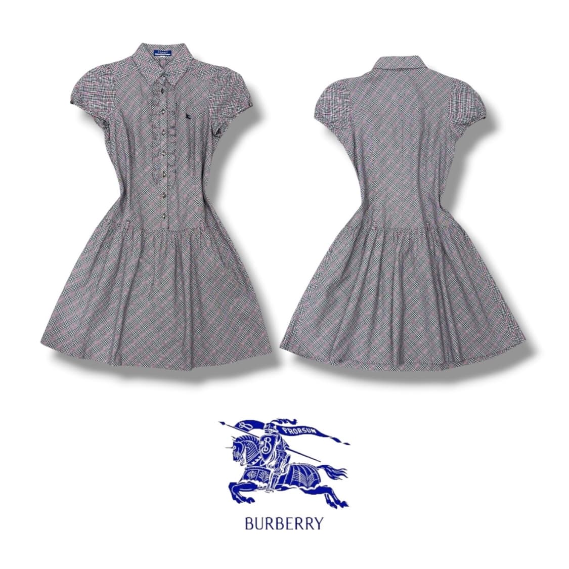 버버리 핑크체크 원피스 상품이미지2
