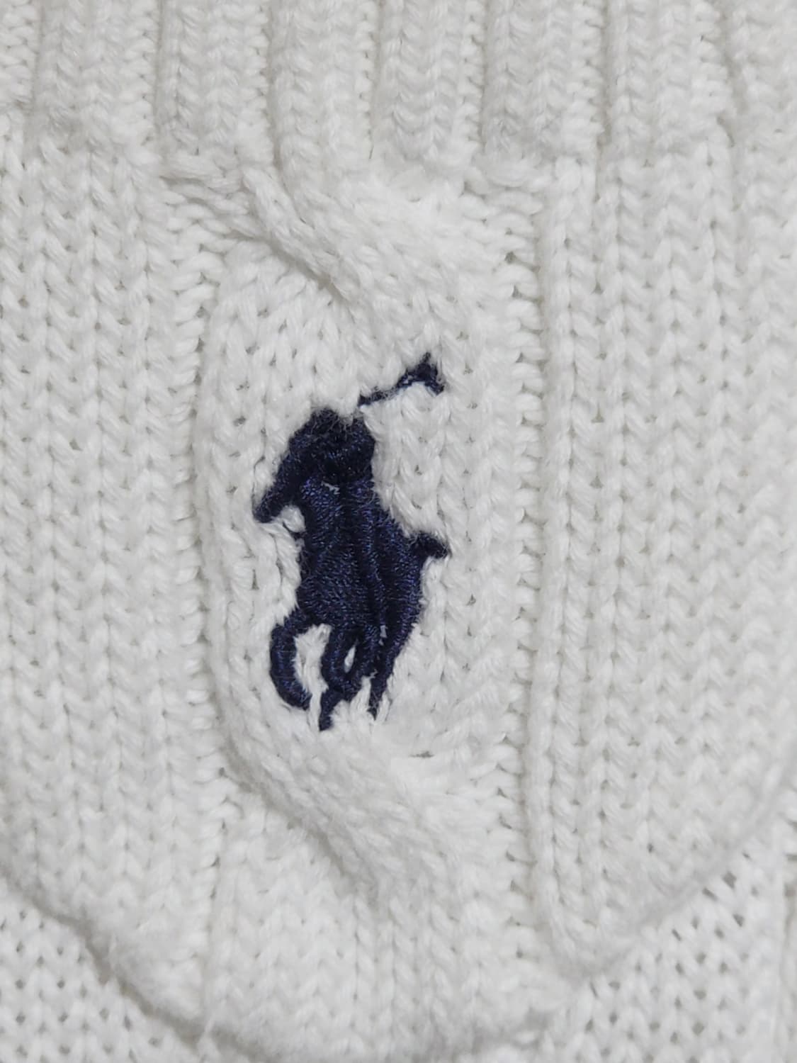 (S) 랄프로렌 폴로 꽈배기 반팔니트 화이트 케이블 스웨터  상품이미지4