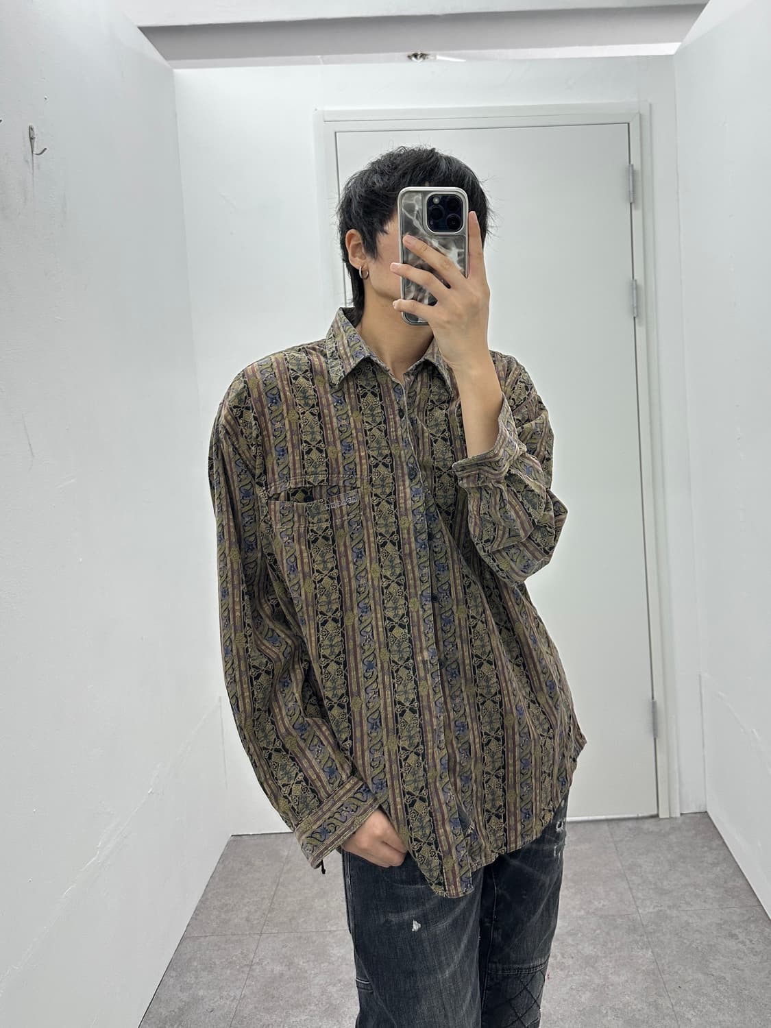 APACHE corduroy patterned shirt 상품이미지2