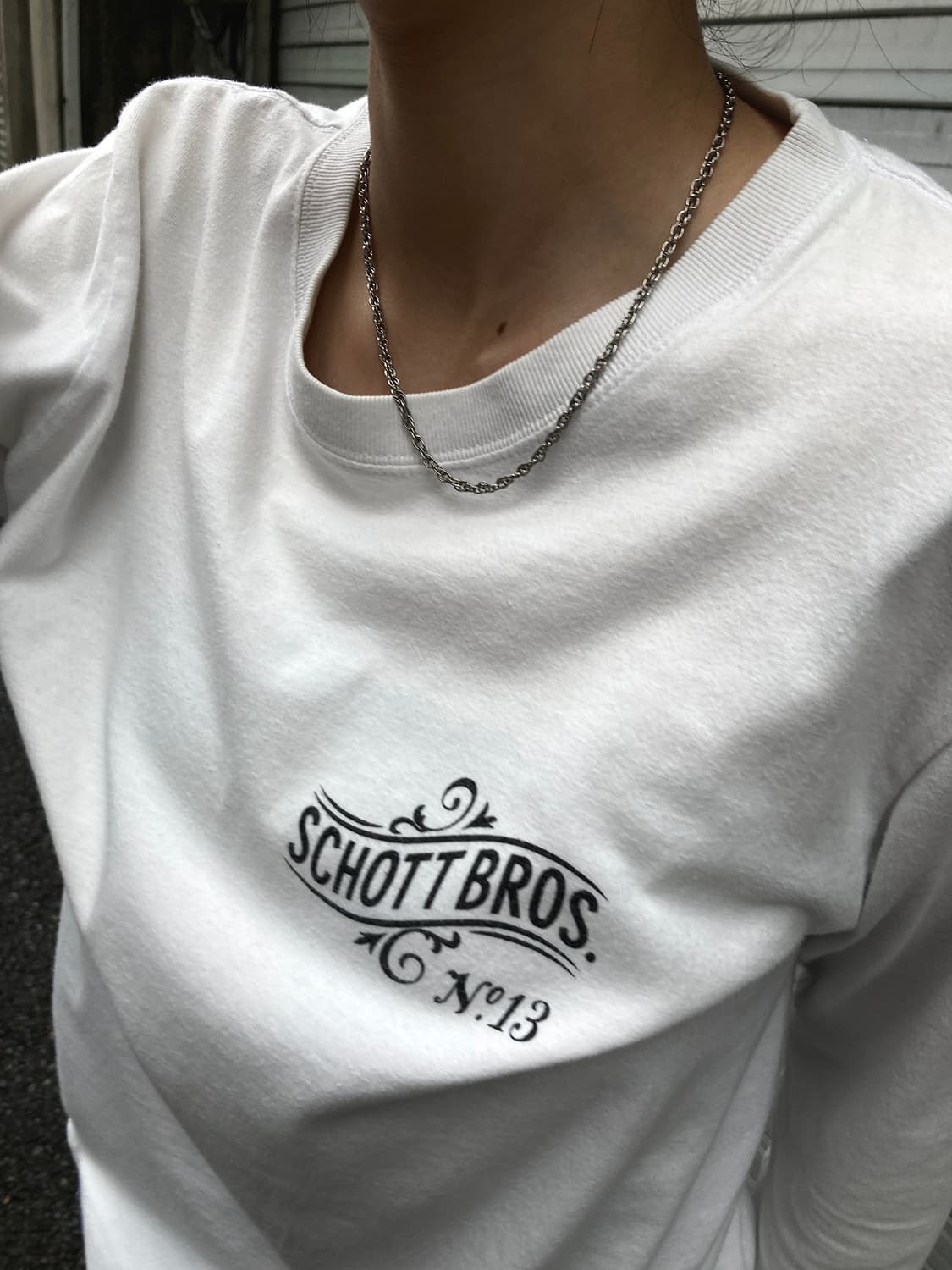 Schott Bros 빈티지 화이트 프린팅 슬리브 상품이미지3