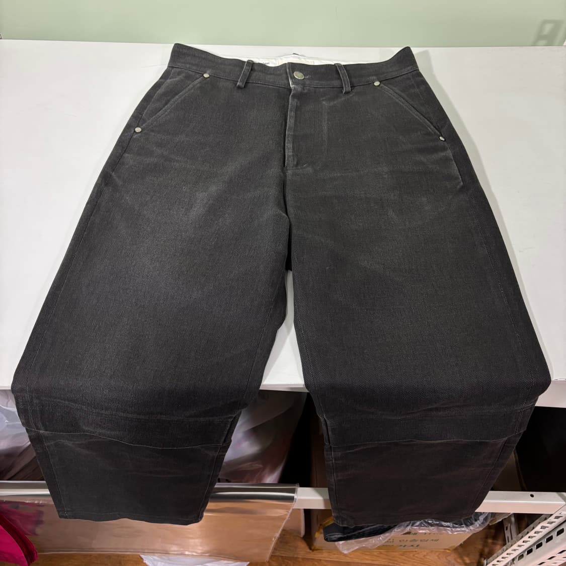 1 M 파브레가 피그먼트 로우플라잉 세미와이드 코튼팬츠 상품이미지3