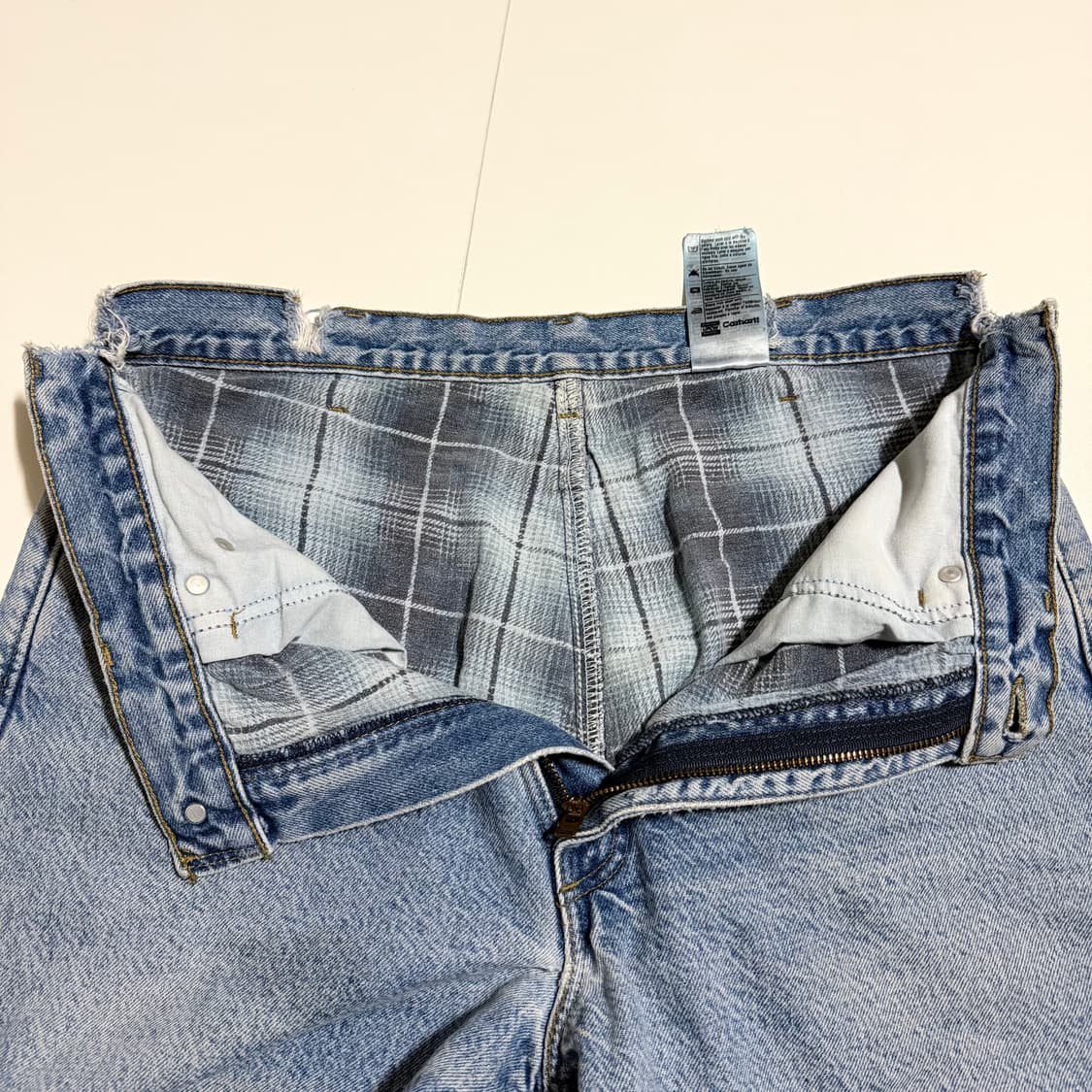 칼하트 00s B21 DST 플란넬 데님 팬츠 34 상품이미지7