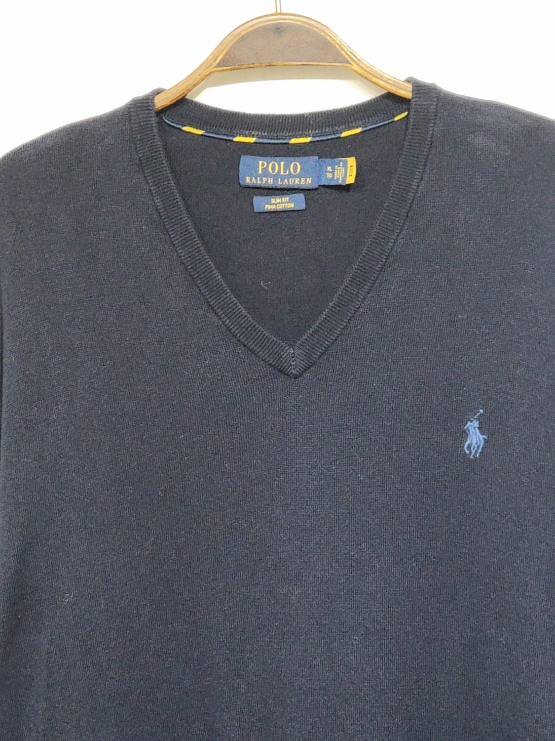 (XL) 랄프로렌 폴로 브이넥 니트 네이비 피마코튼 스웨터  상품이미지2
