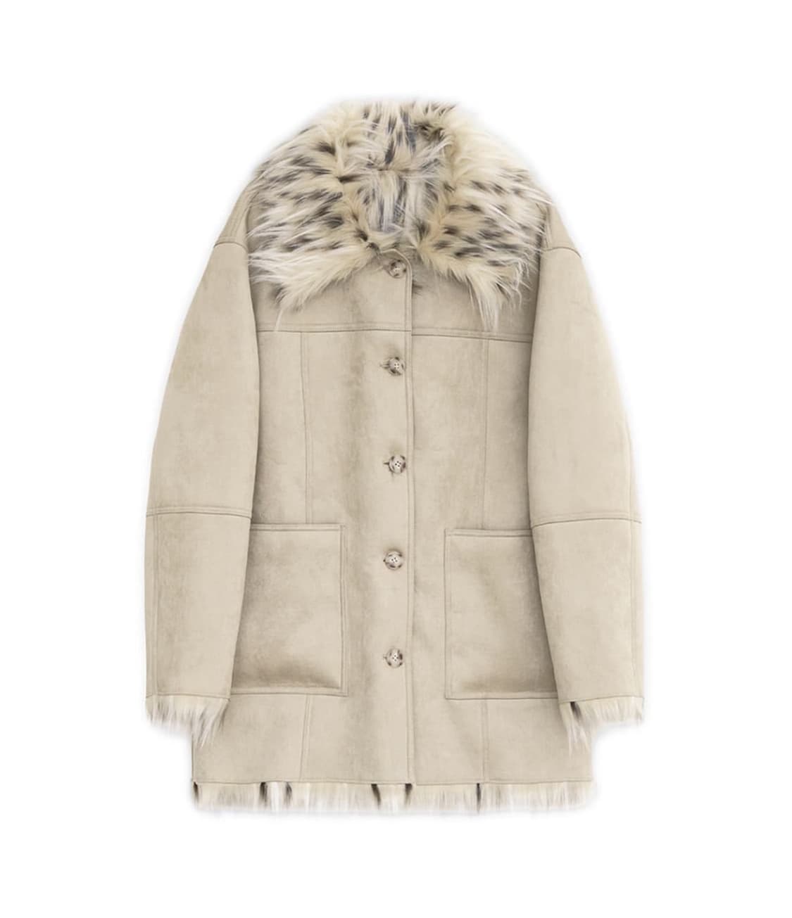 썬번프로젝트 리버시블 퍼 무스탕 베이지 상품이미지2