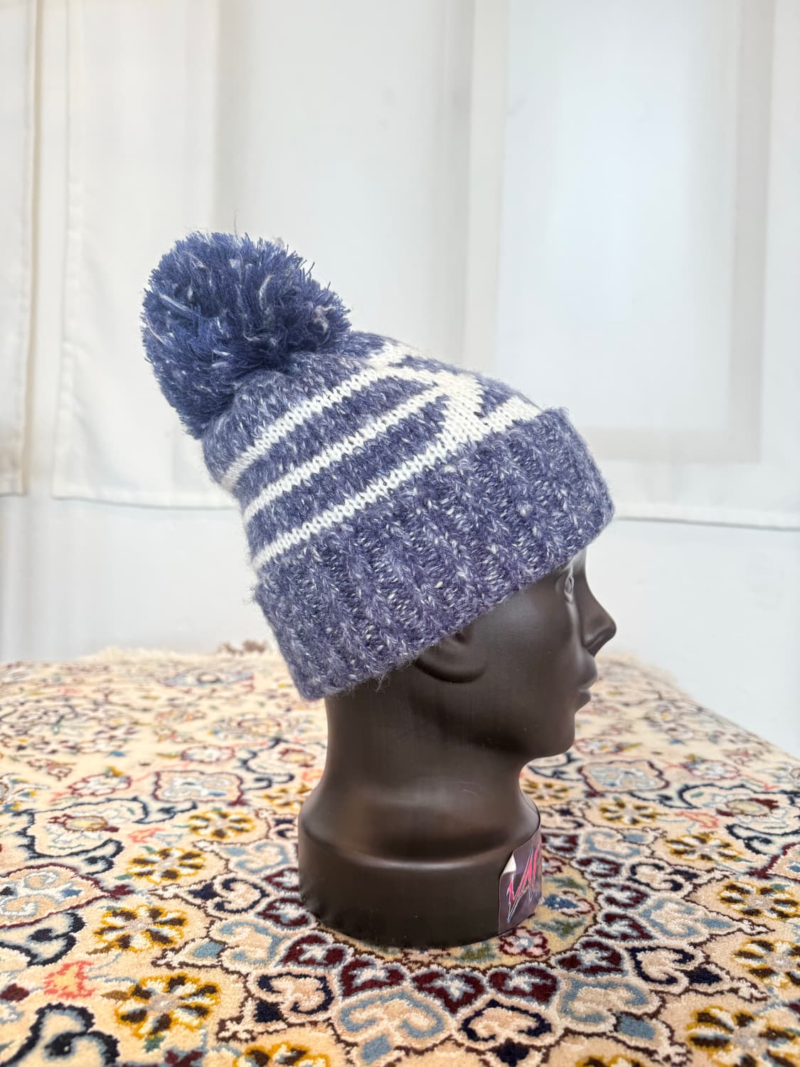 빈티지 네이비 별 방울비니 상품이미지5