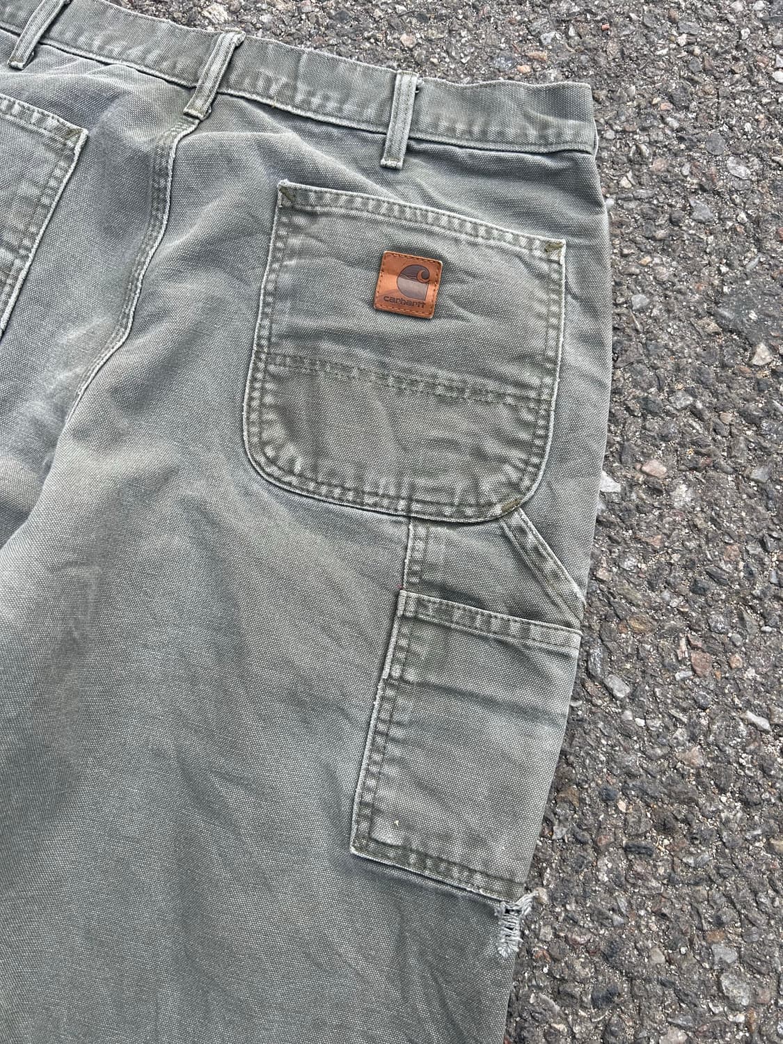 칼하트 B11 모스그린 싱글니 덕캔버스 워크팬츠 34in 상품이미지6