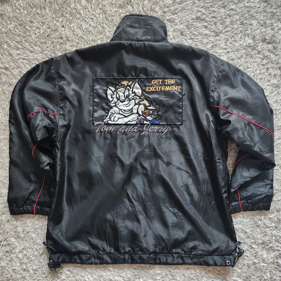 ✨ 톰과 제리 자수 바람막이 자켓 M — 빈티지 스트릿 감성 상품이미지2