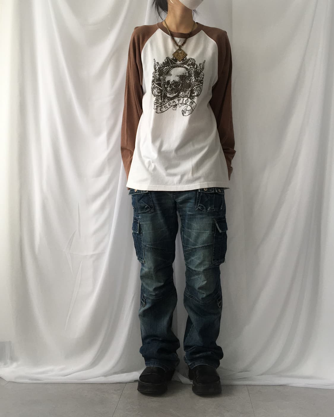 Skull printing raglan sleeve 상품이미지7