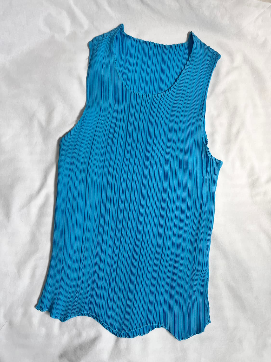 Aqua blue pleats slim sleeveless 상품이미지1