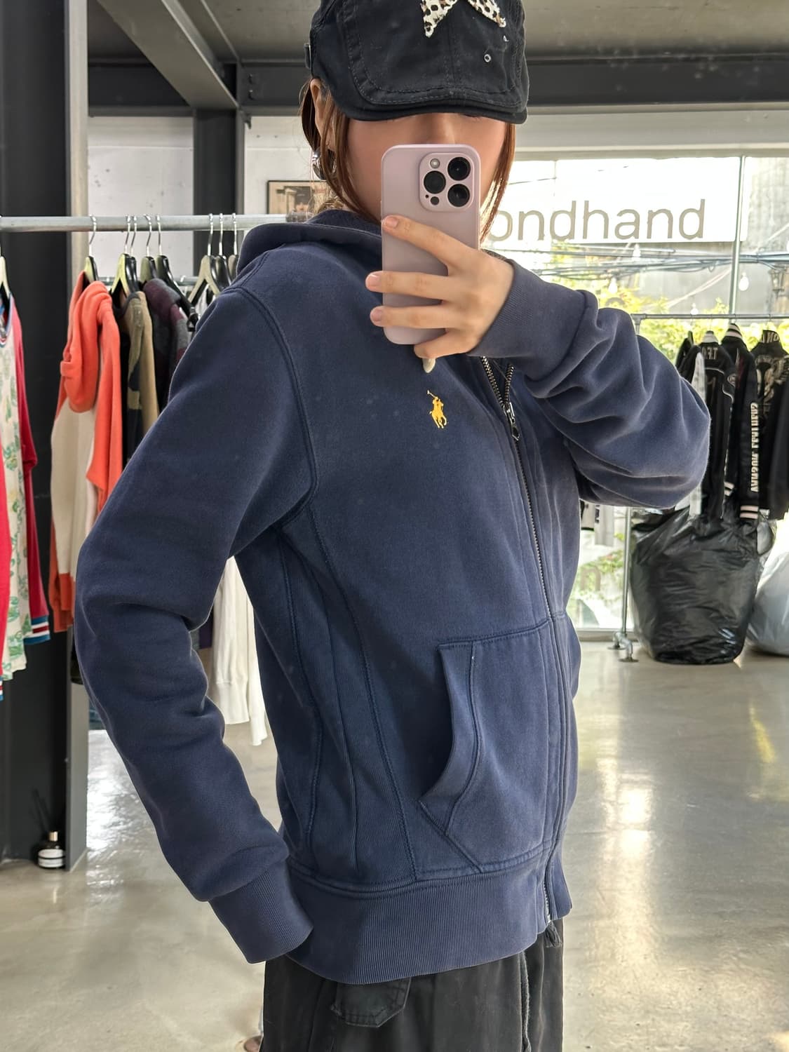 폴로랄프로렌 코튼후드집업 네이비 상품이미지3