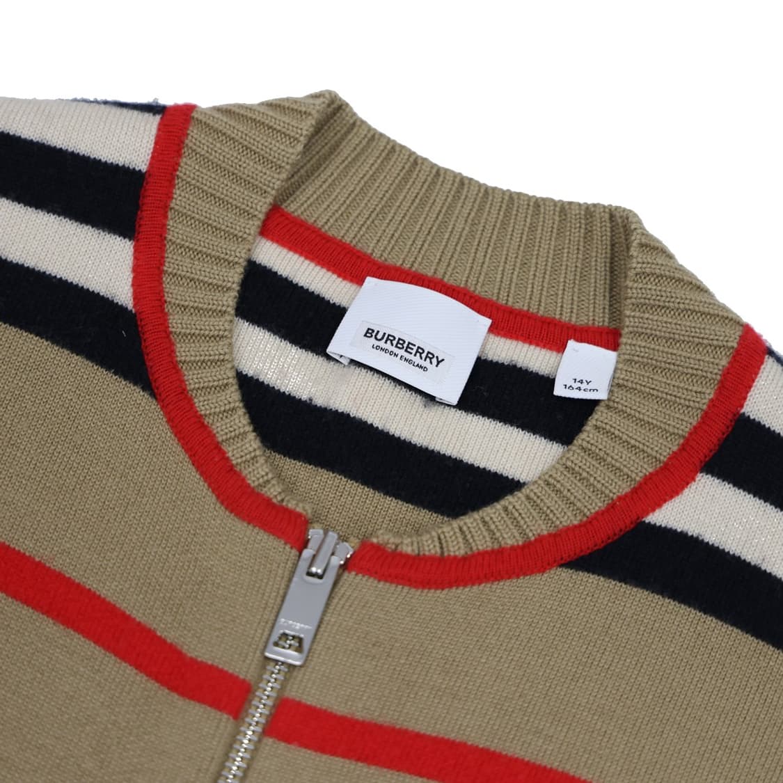 버버리 8030020 키즈 아이콘 스트라이프 집업 가디건 울 베이지  상품이미지3