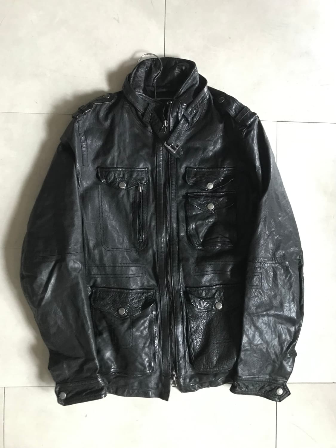 빈티지 넥버클 디테일 레더자켓 상품이미지9