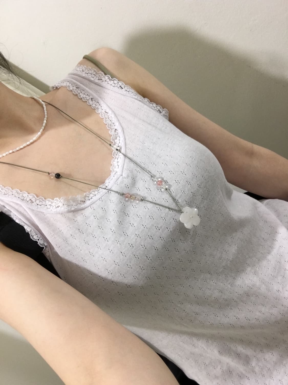 레이스 펀칭 슬리브리스 상품이미지3