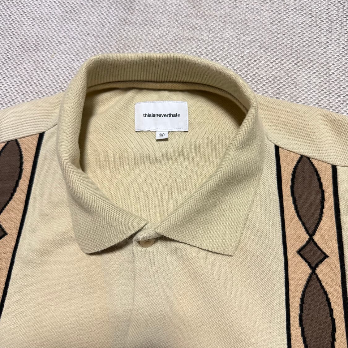 디스이즈네버댓 패턴 카라 반팔 가디건 상품이미지2