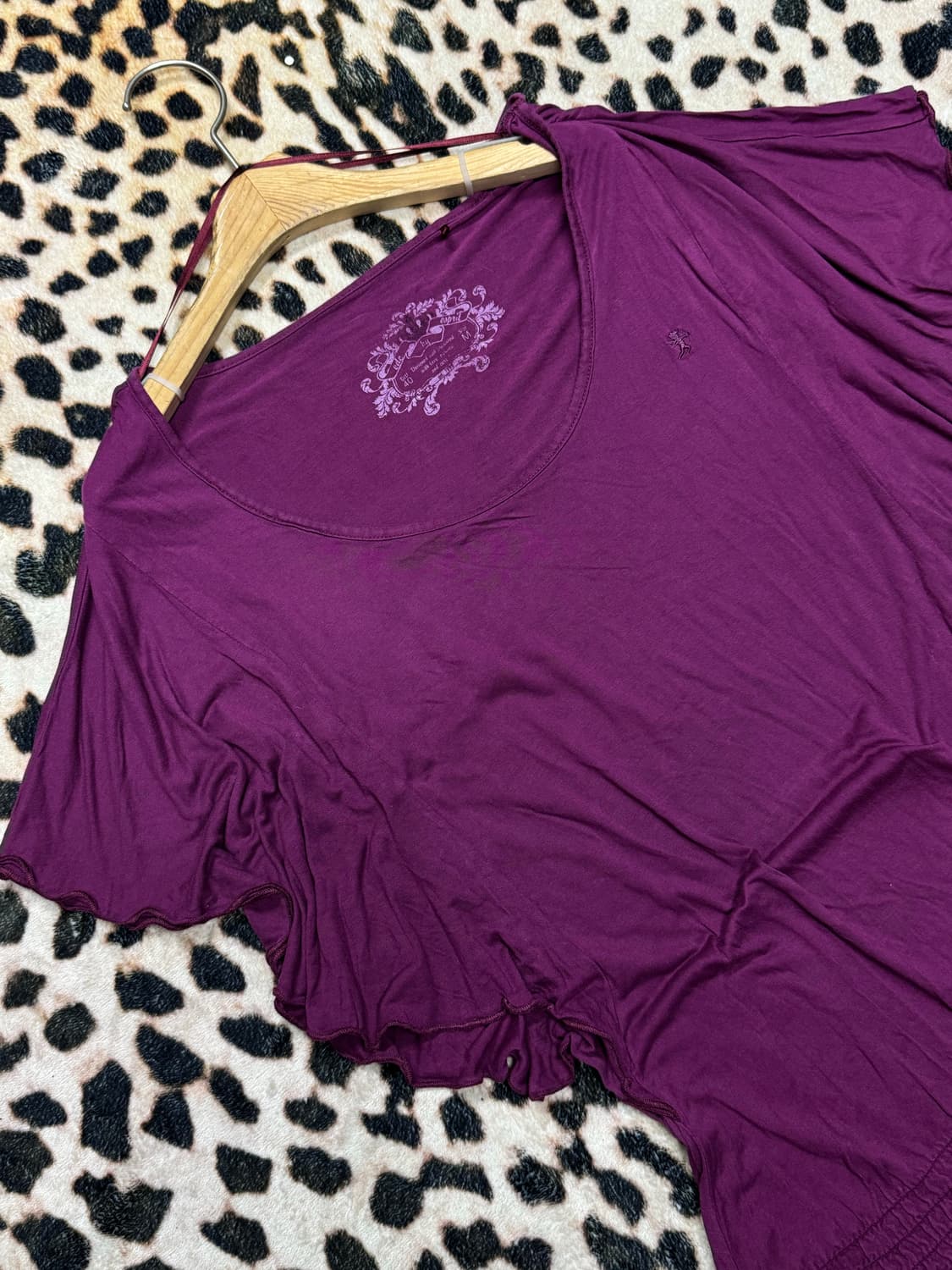 Y2K 플럼 빛 케이프 슬리브 탑 상품이미지2