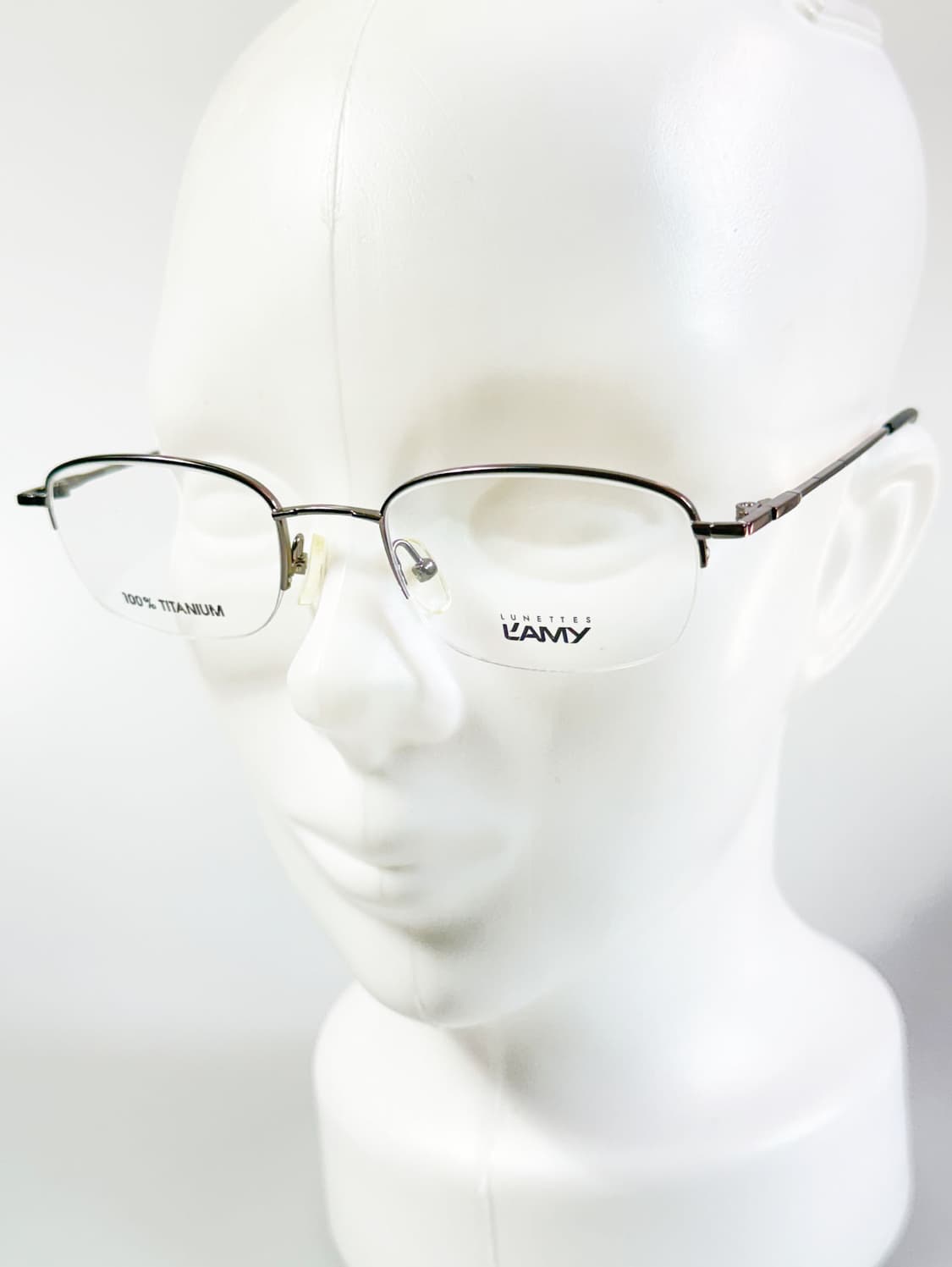LAMY 실버 티타늄 반무테 스퀘어 프레임 빈티지 안경 상품이미지8