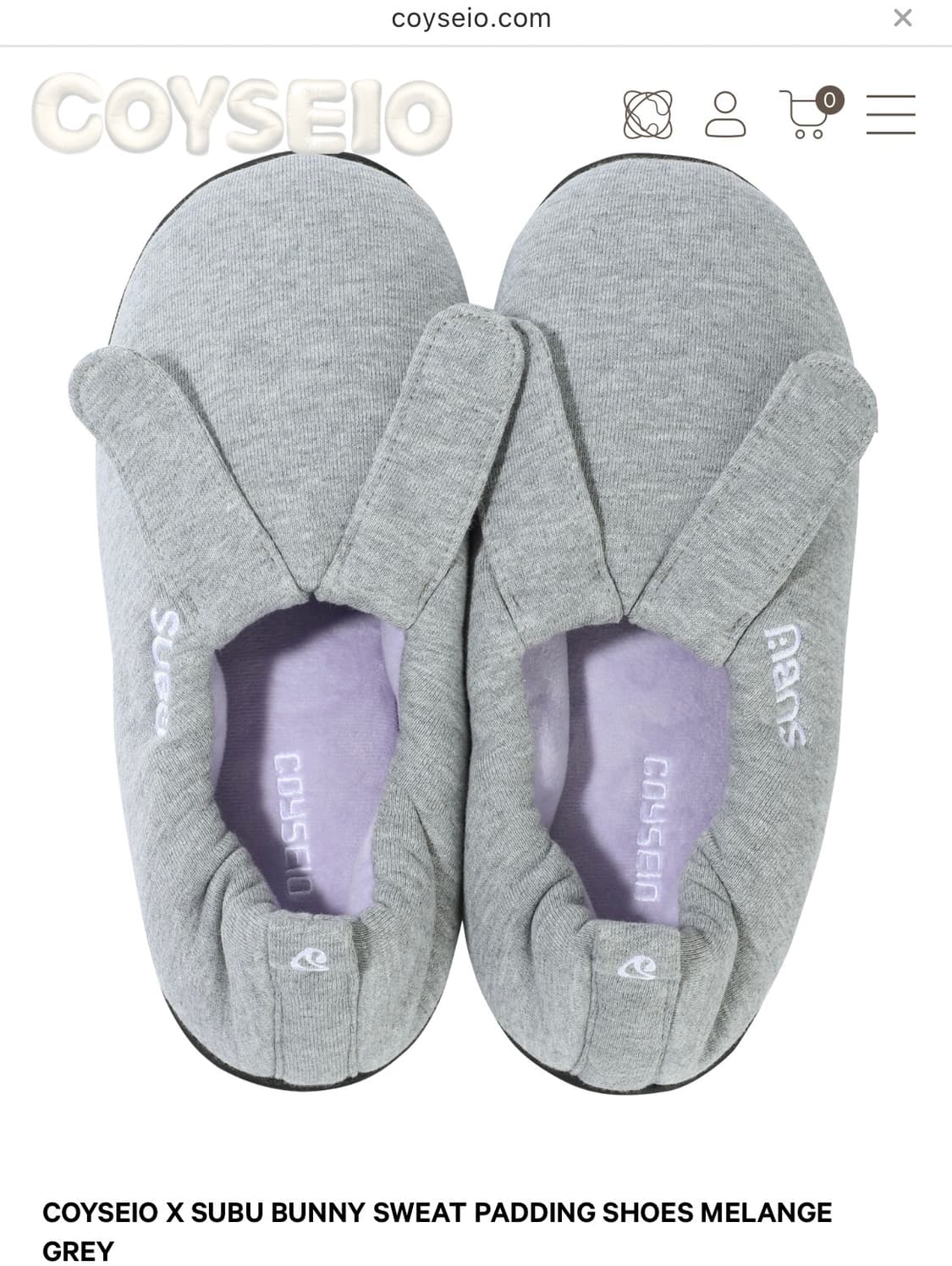 COYSEIO X SUBU BUNNY SWEAT PADDING SHOES 상품이미지1