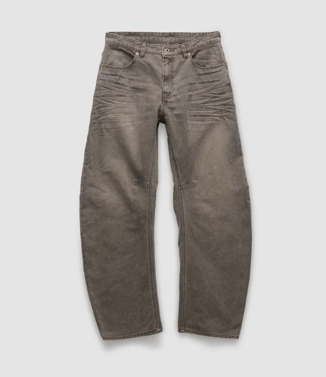엠보 워시드 딥 커브드 데님 팬츠 (워시드브라운) L 사이즈 상품이미지1
