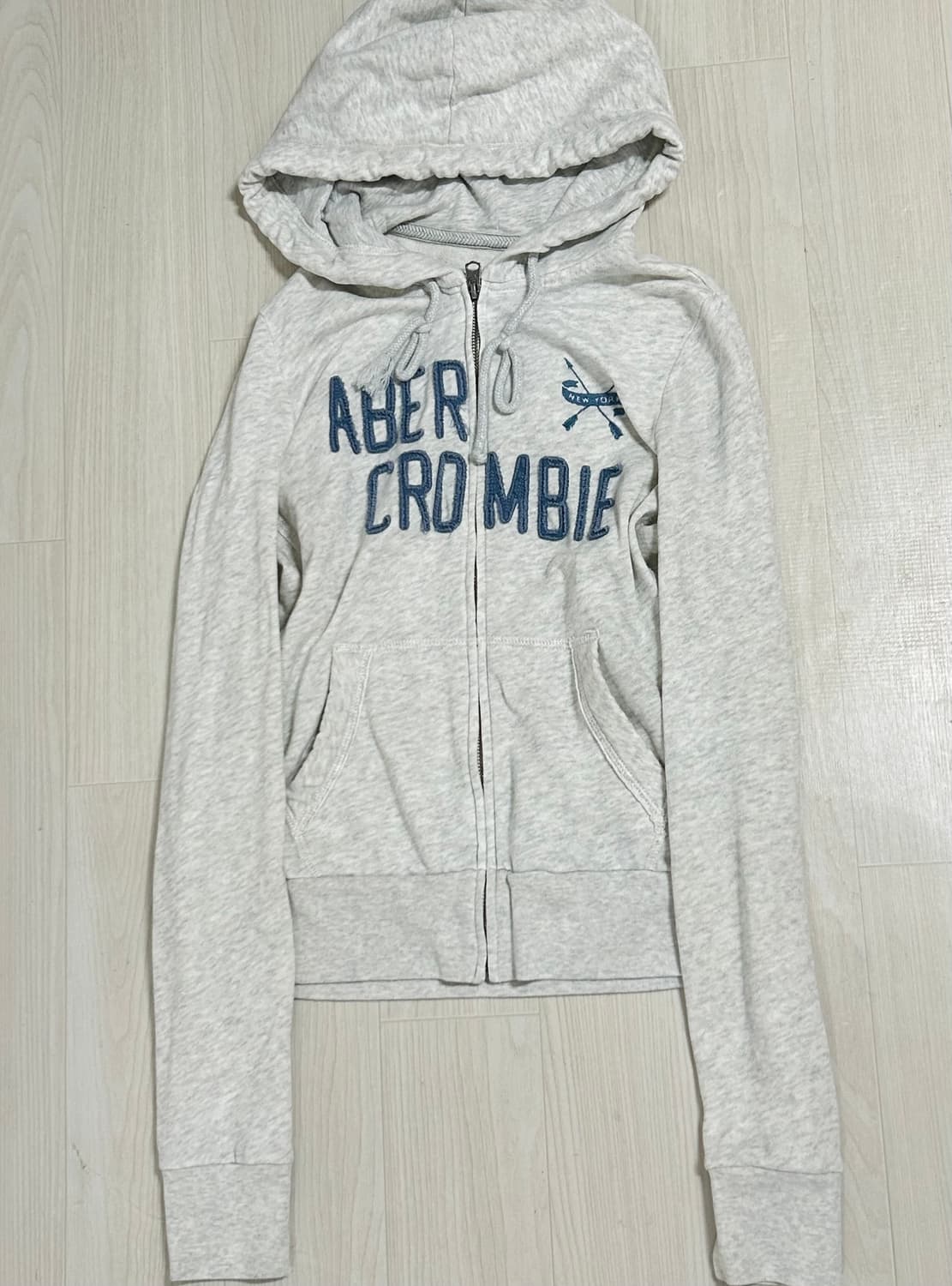아베크롬비 멜란지블루 그레이 슬림핏 후드집업 상품이미지1
