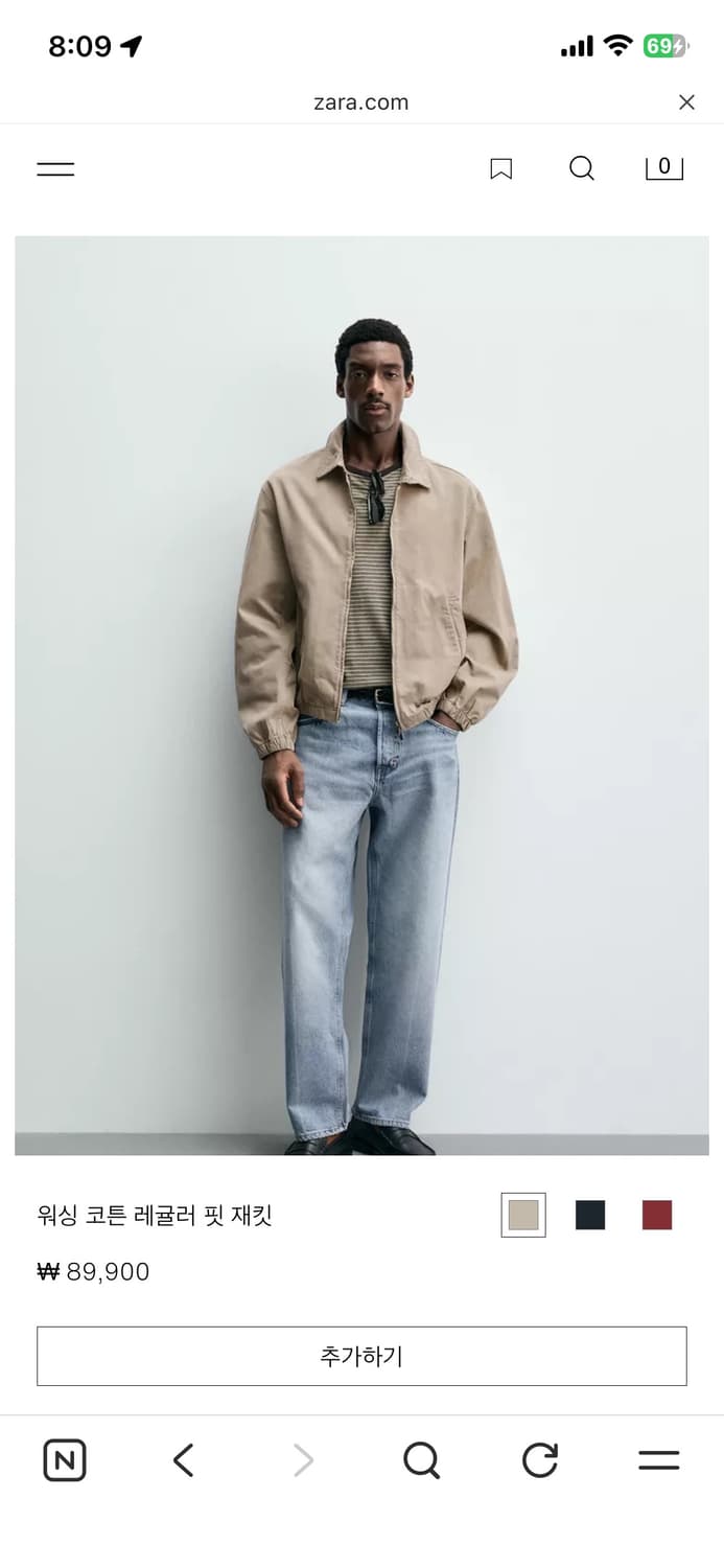 자라 워싱 코튼 레귤러 핏 재킷 M 상품이미지6