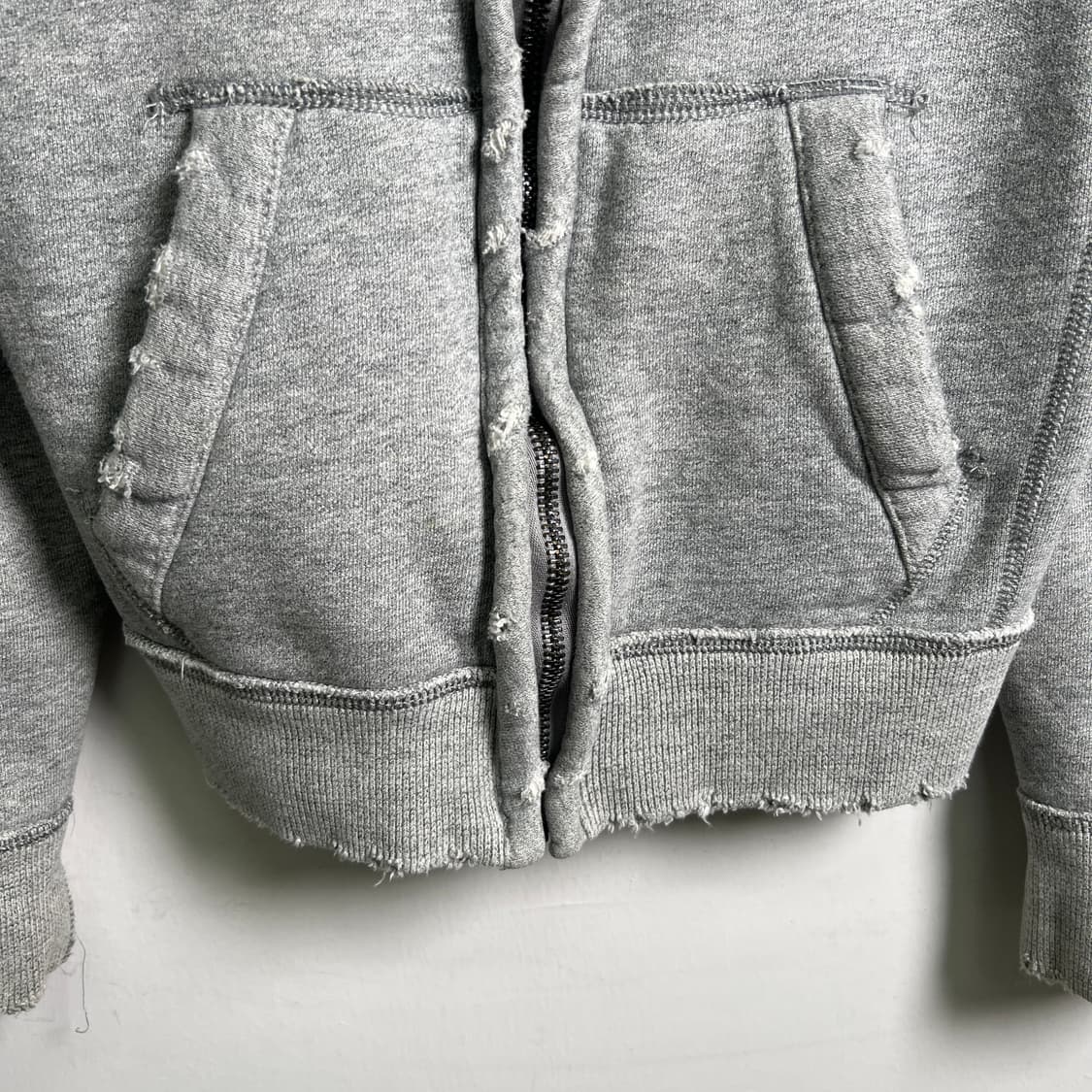 아베크롬비 그레이 센터 로고 빈티지 후드집업 S 상품이미지5