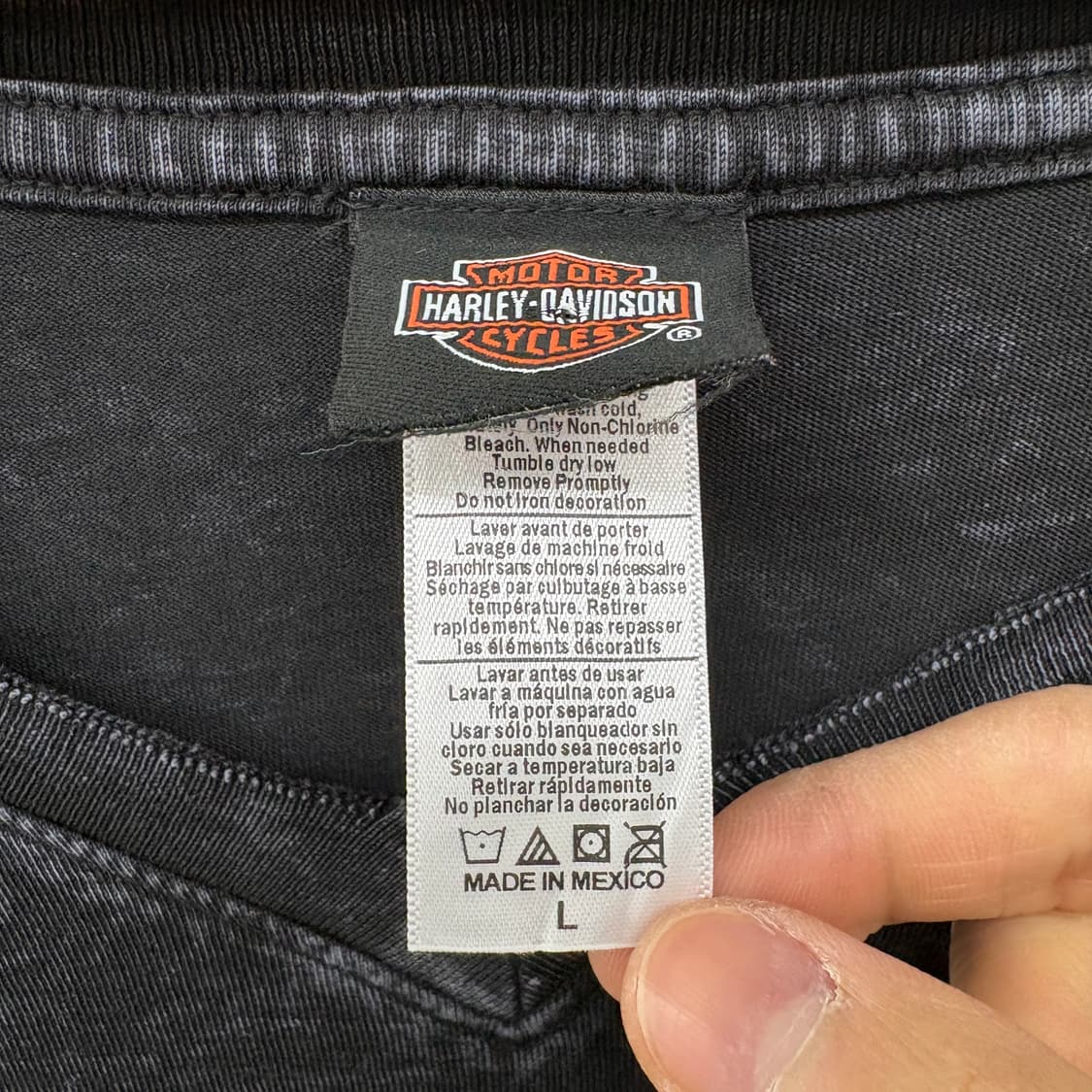 할리데이비슨 블랙 빈티지 반팔 티셔츠 여성 L 상품이미지4