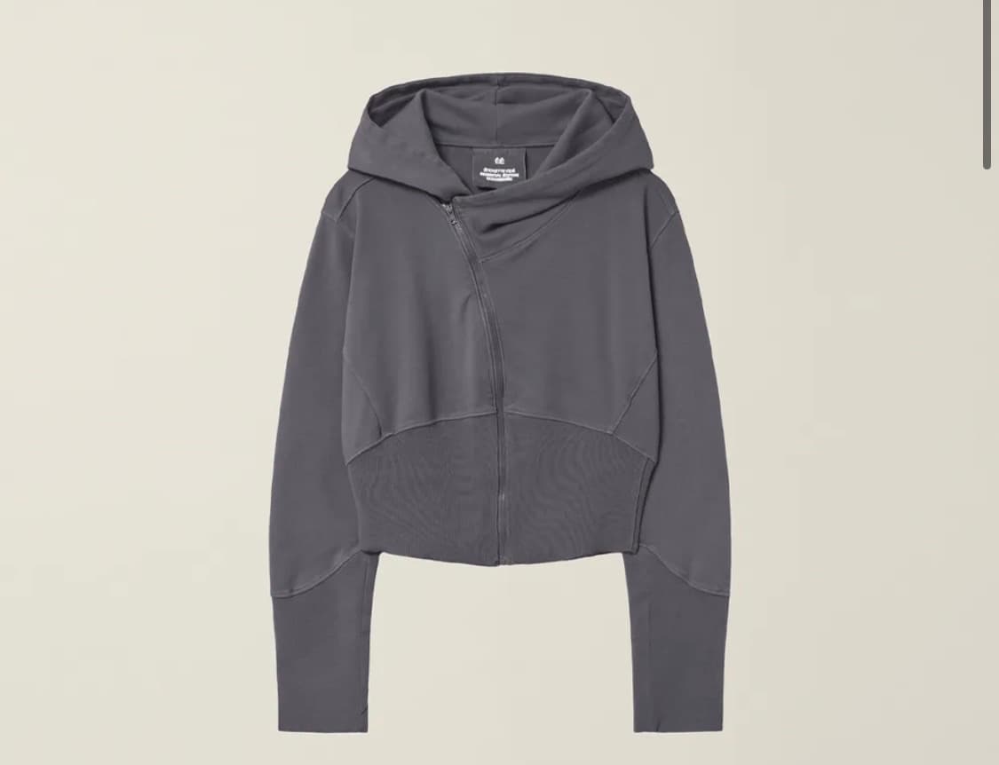 WOMENS GARMENT DYED CURVED HOODED ZIP JA 상품이미지1