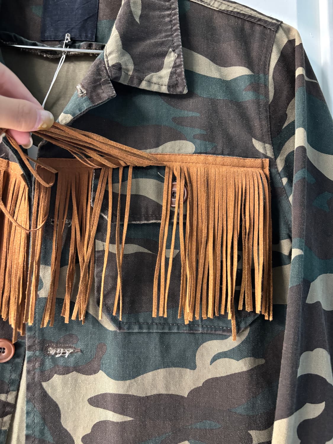 일본빈티지 카모 프렌지 셔츠자켓 상품이미지4