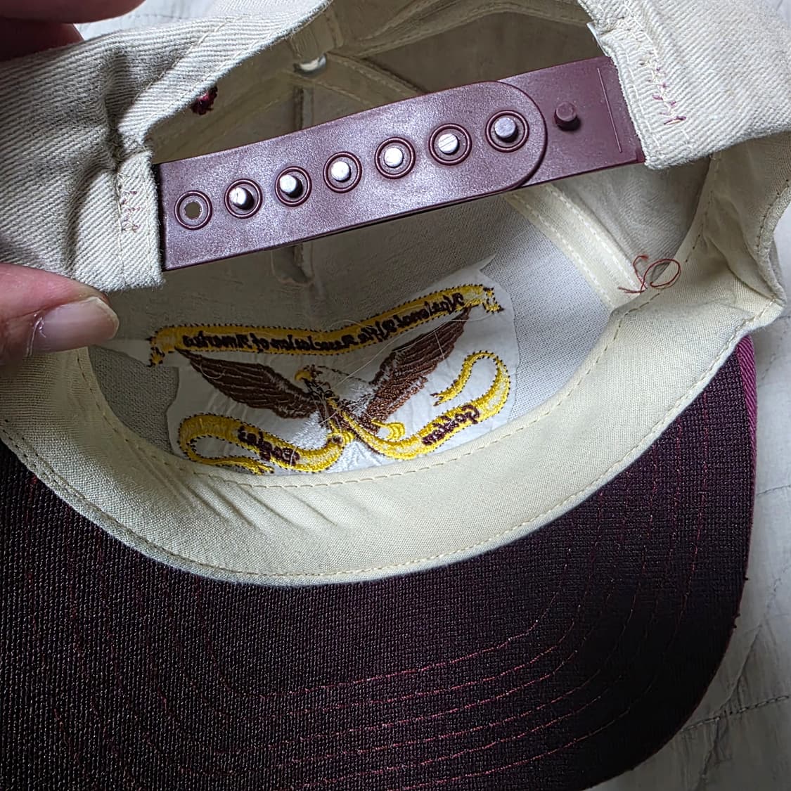 [OS] 빈티지 NRA 골든이글 베이지,버건디 5패널 투톤 캡 상품이미지6