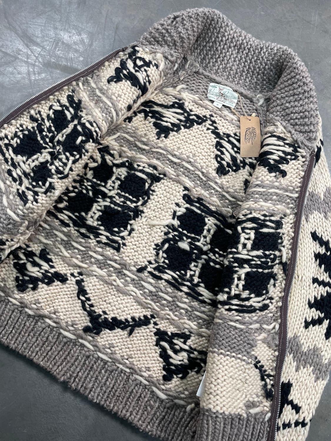 빈티지 코위찬 울 니트집업 상품이미지4