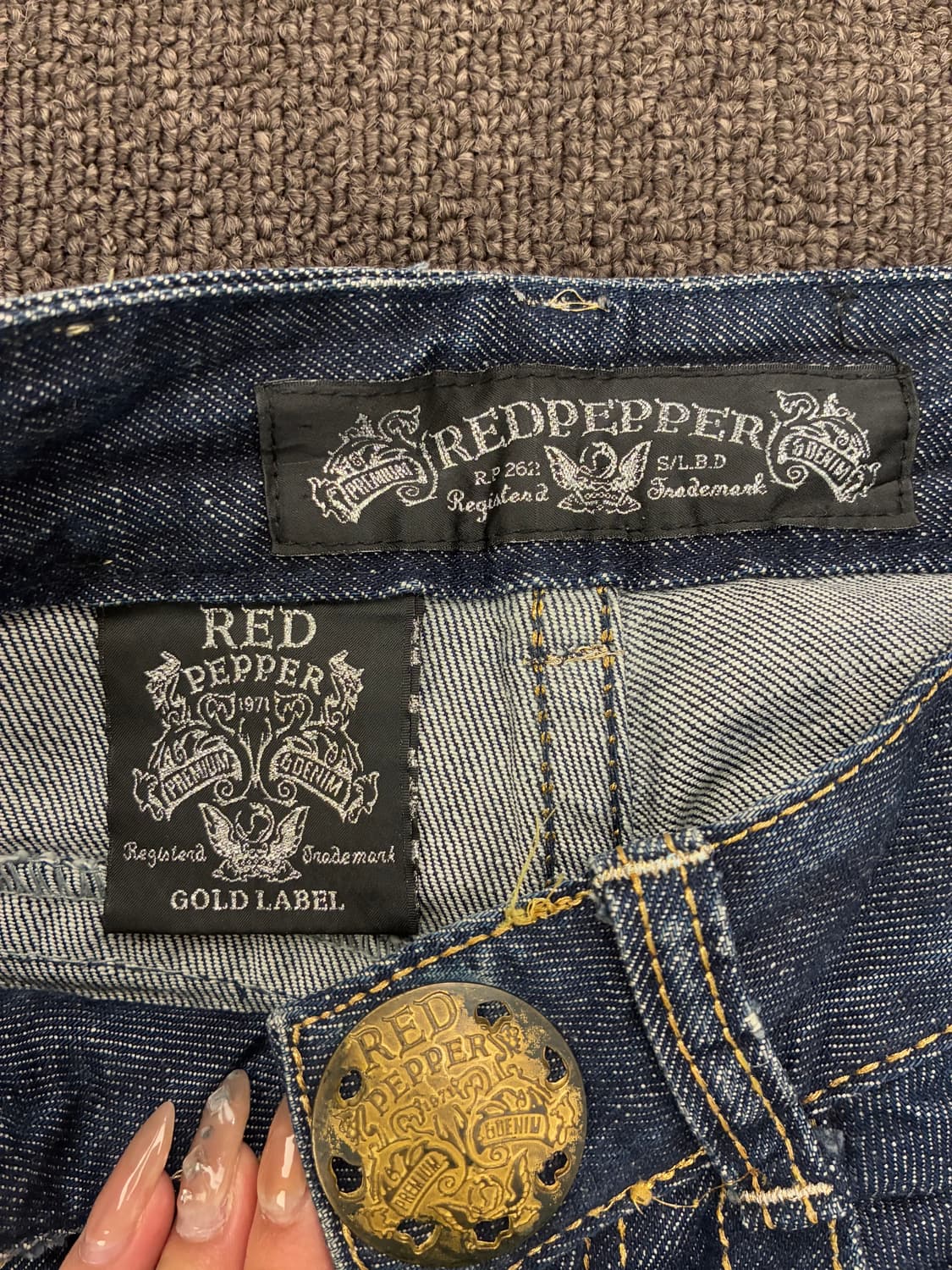 23)레드페퍼 빈티지 y2k 로우라이즈 플레어 데님팬츠 상품이미지6