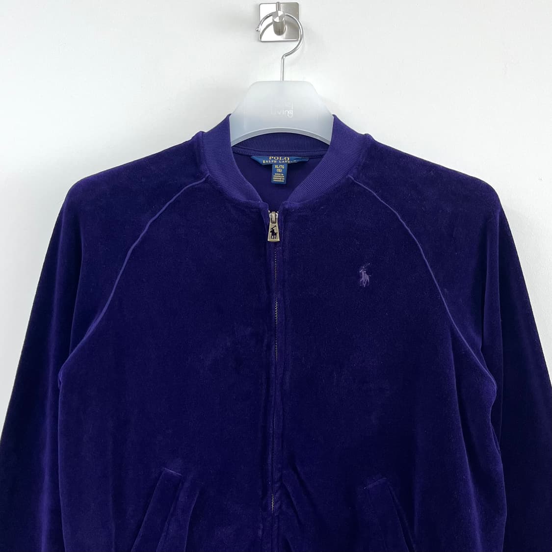 폴로 랄프로렌 벨루어 퍼플 벨벳 집업 자켓 상품이미지4