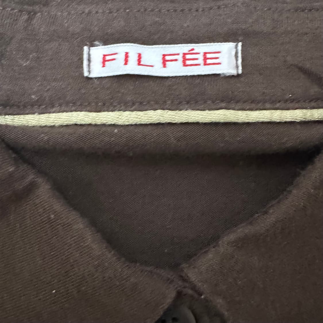 JPV FILFEE 브라운 배색 와플 블라우스 상품이미지4