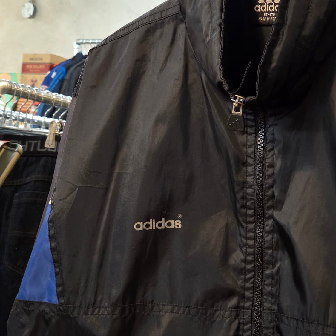 아디다스 올스쿨 블랙 블루 바람막이 자켓 상품이미지3