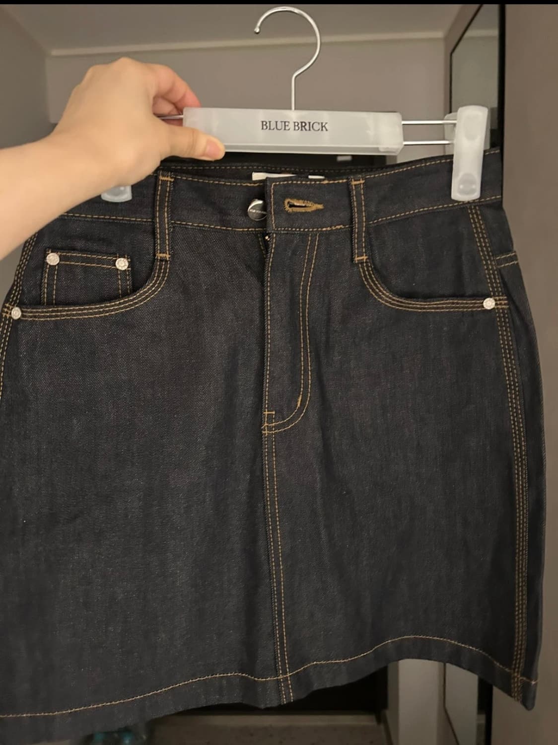 킨더살몬 Triple Stitch Denim Skirt Selvedge 상품이미지5