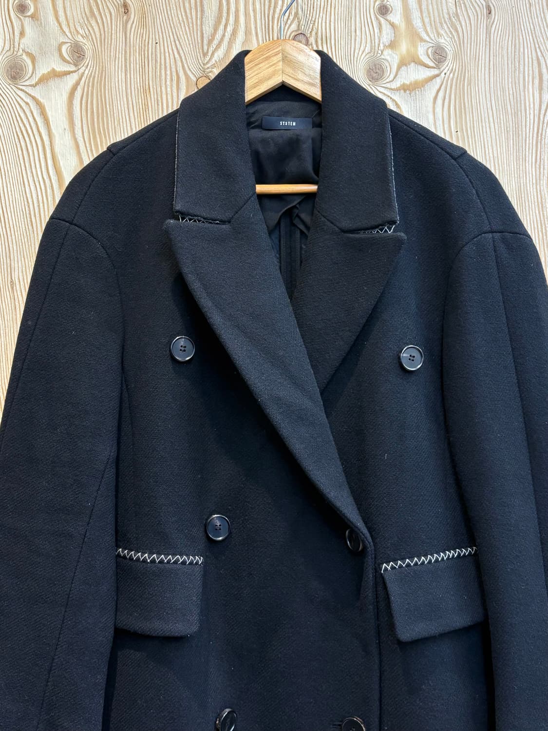 시스템 스티치 롱 코트 상품이미지2