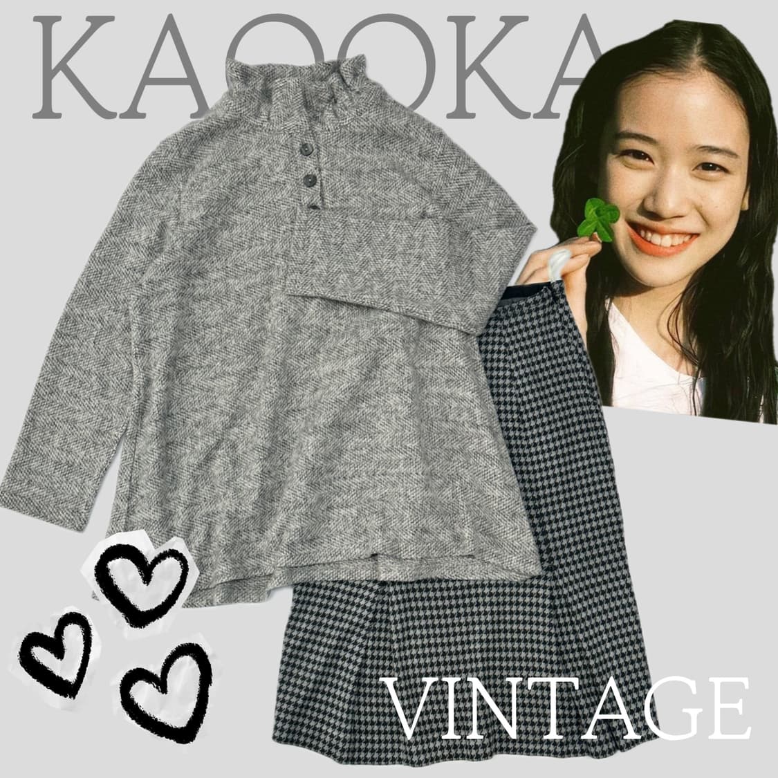 🪶하구미의 외출복 코디세트🪶그런지 에스닉 무채색 레이어드 미디스커트 상품이미지1