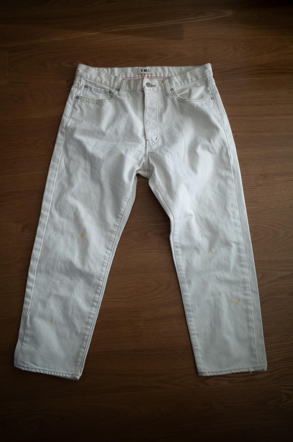 ymc x ordinary fits 페인팅 크림진 상품이미지1