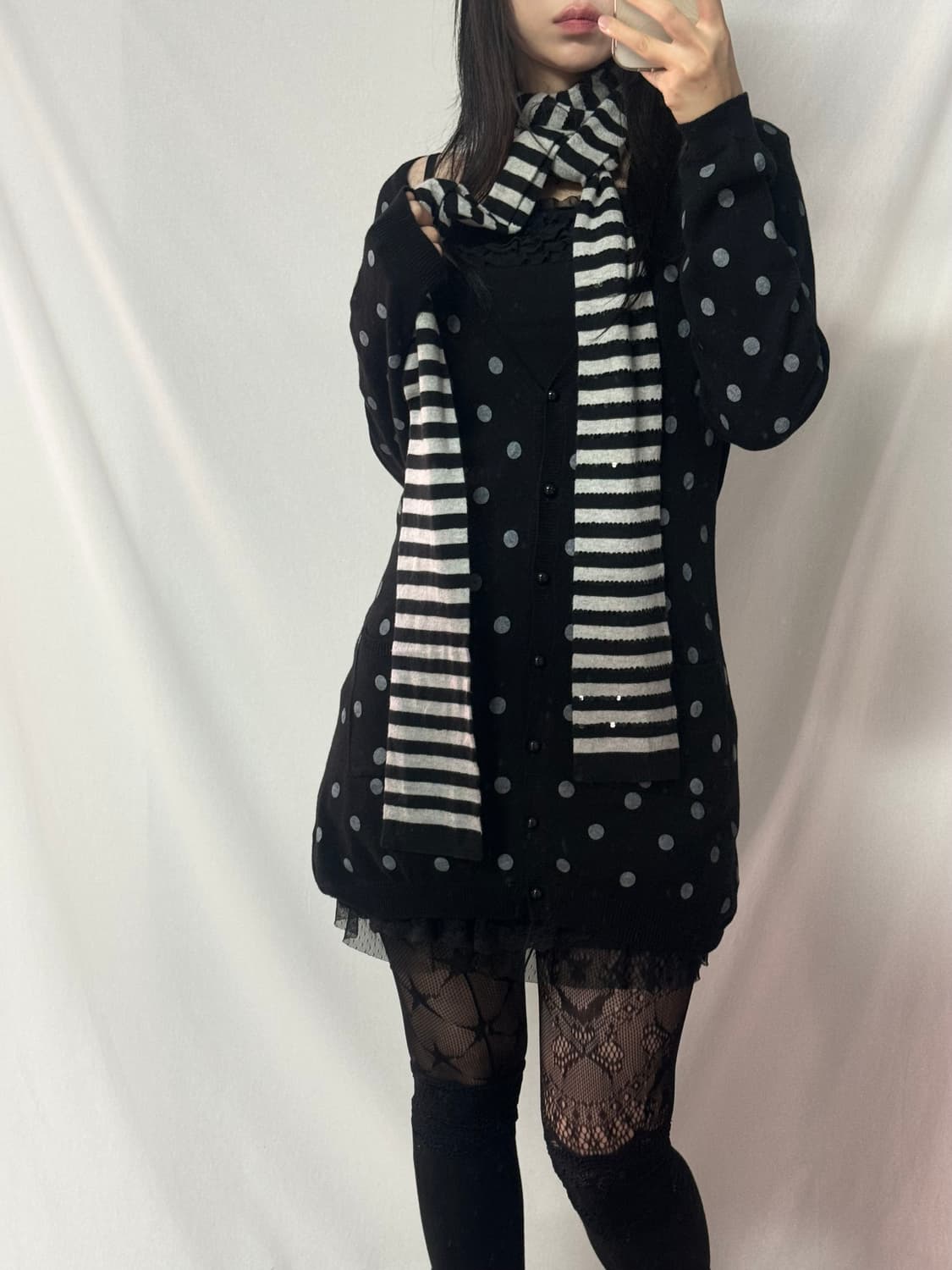 랄프로렌 폴로 진 스팽글 디테일 스트라이프 패턴 니트 머플러 상품이미지5