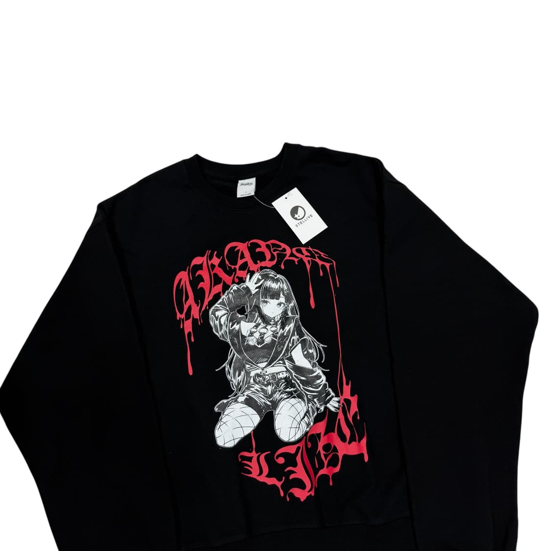 스텔라이브 아카네 리제 스웻셔츠 맨투맨 블랙 2 상품이미지2