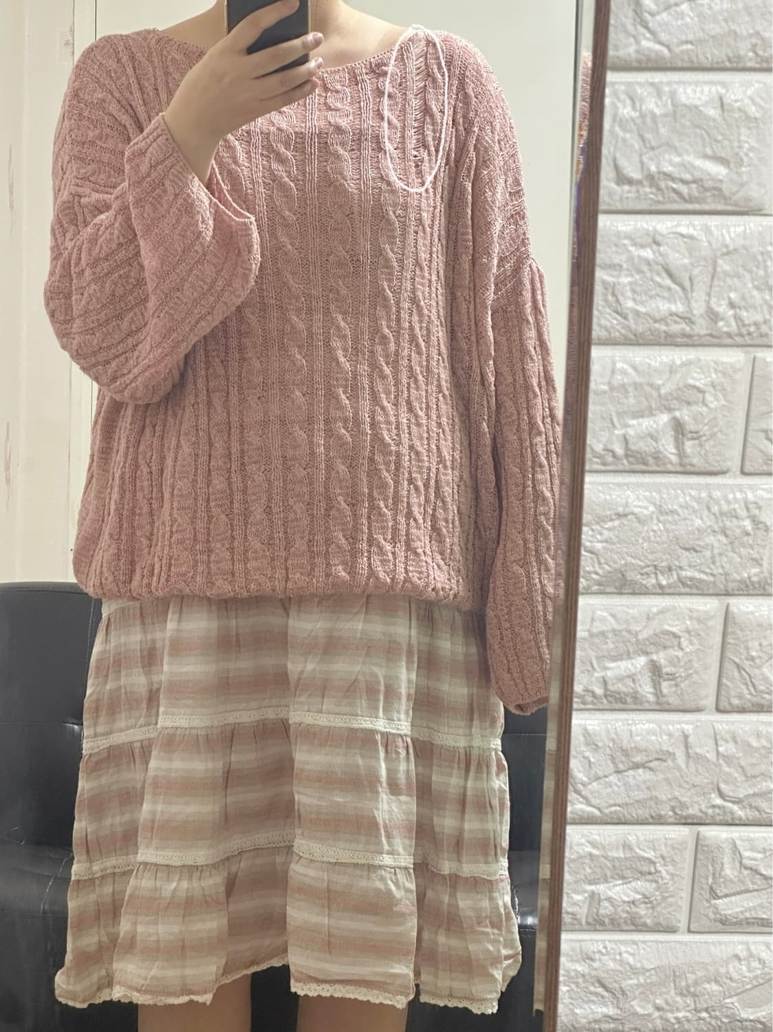 빈티지 모리걸 여리 핑크 니트 상품이미지9