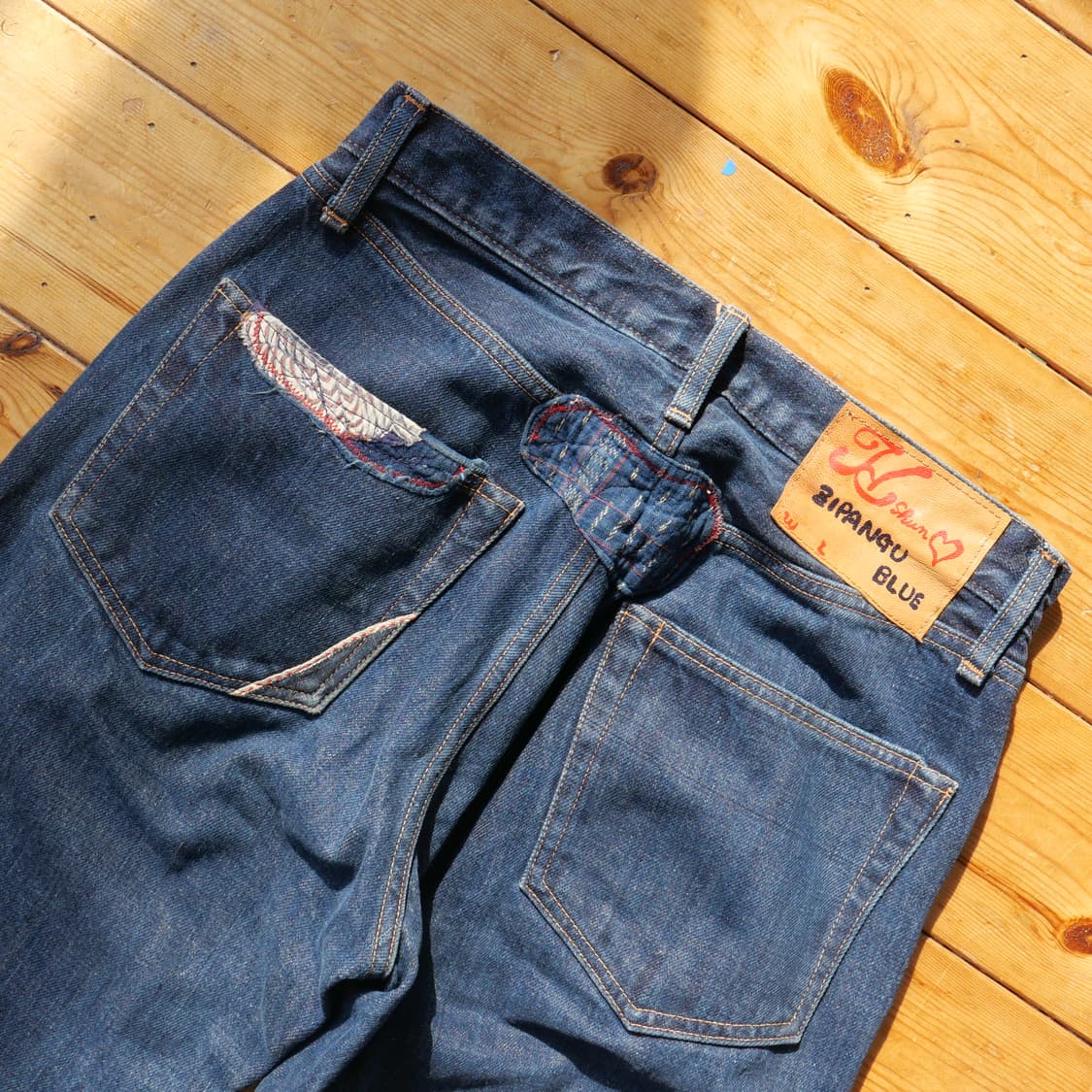 90‘s ZIPANGU BLUE by KAPITAL 리페어 셀비지 데님 상품이미지6