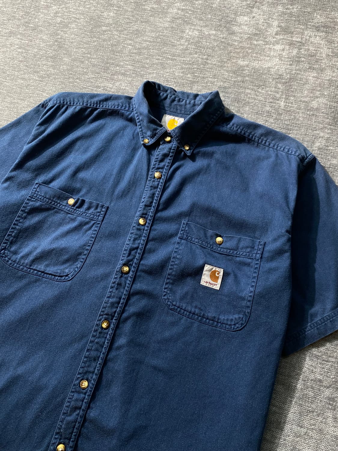 [L] Carhartt 칼하트 네이비 코튼 반팔 셔츠 상품이미지3